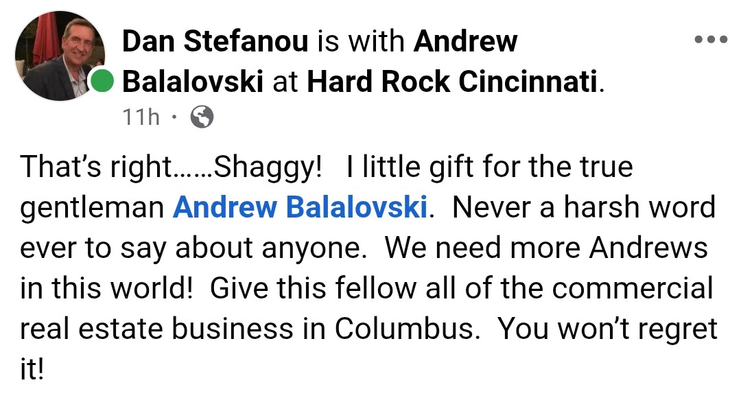 Balalovski Real Estate Letter of Recommendation