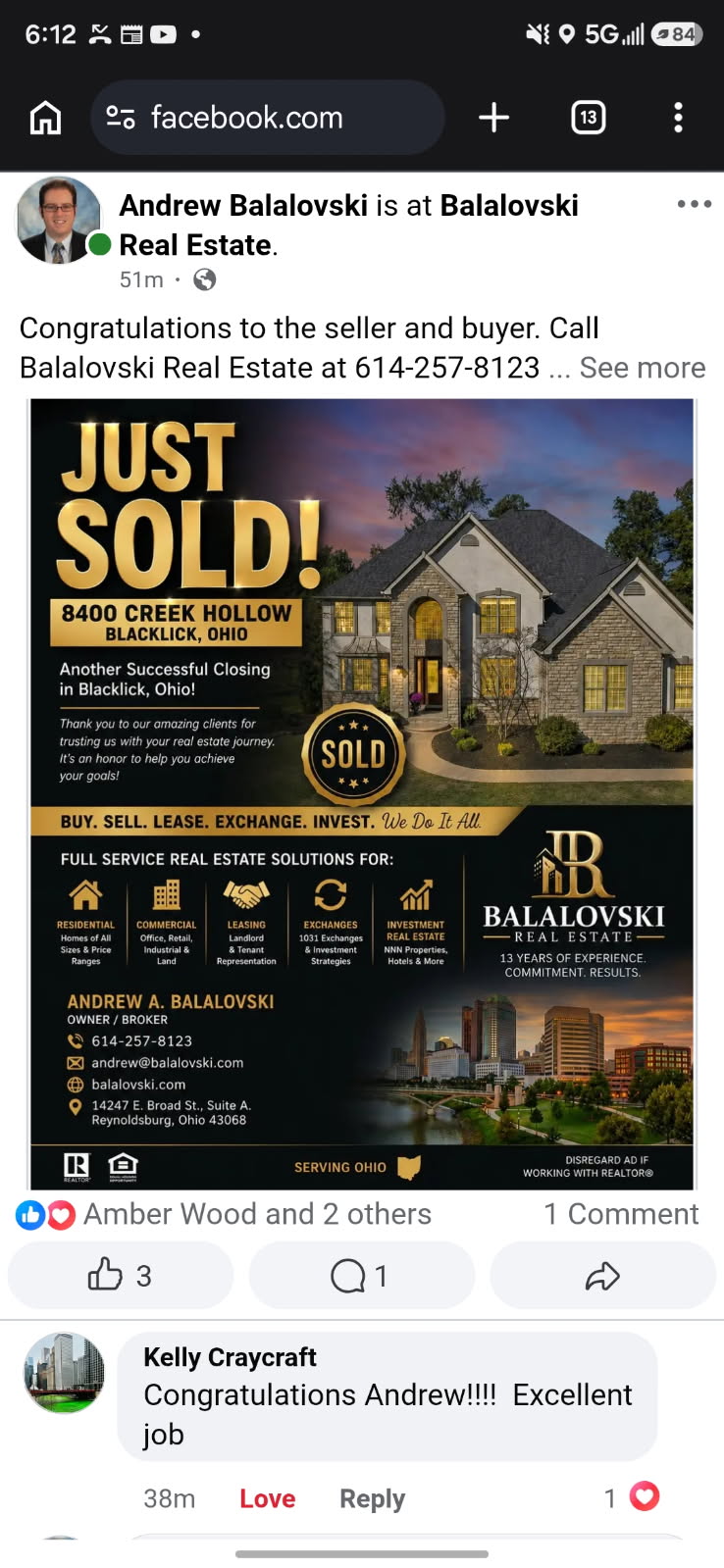 Balalovski Real Estate Letter of Recommendation