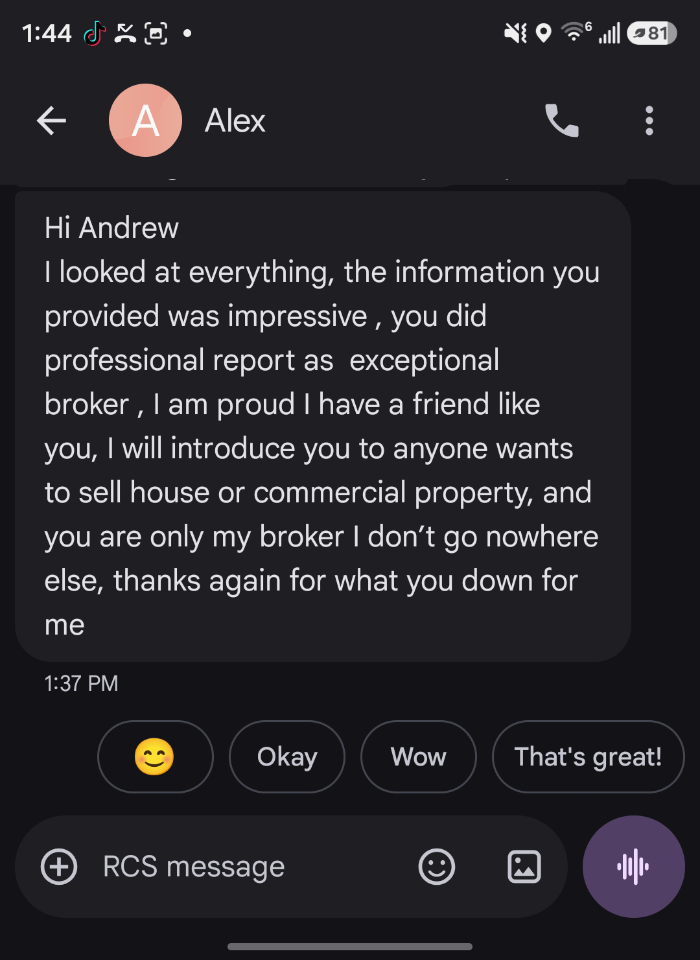 Balalovski Real Estate Letter of Recommendation